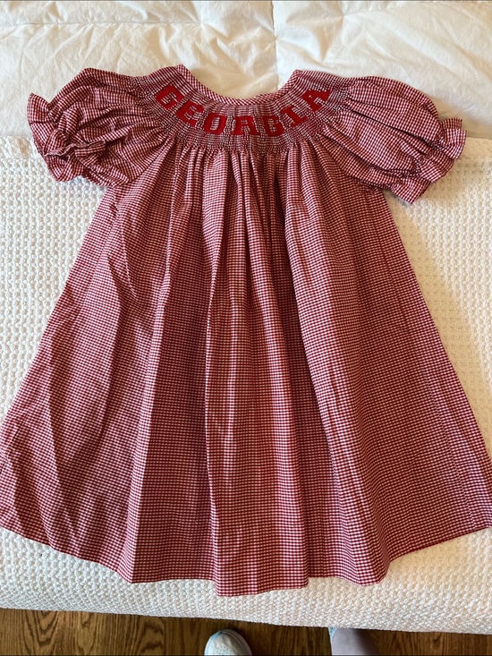Endzone spirit Other - Kids Red Gingham Smocked Dress